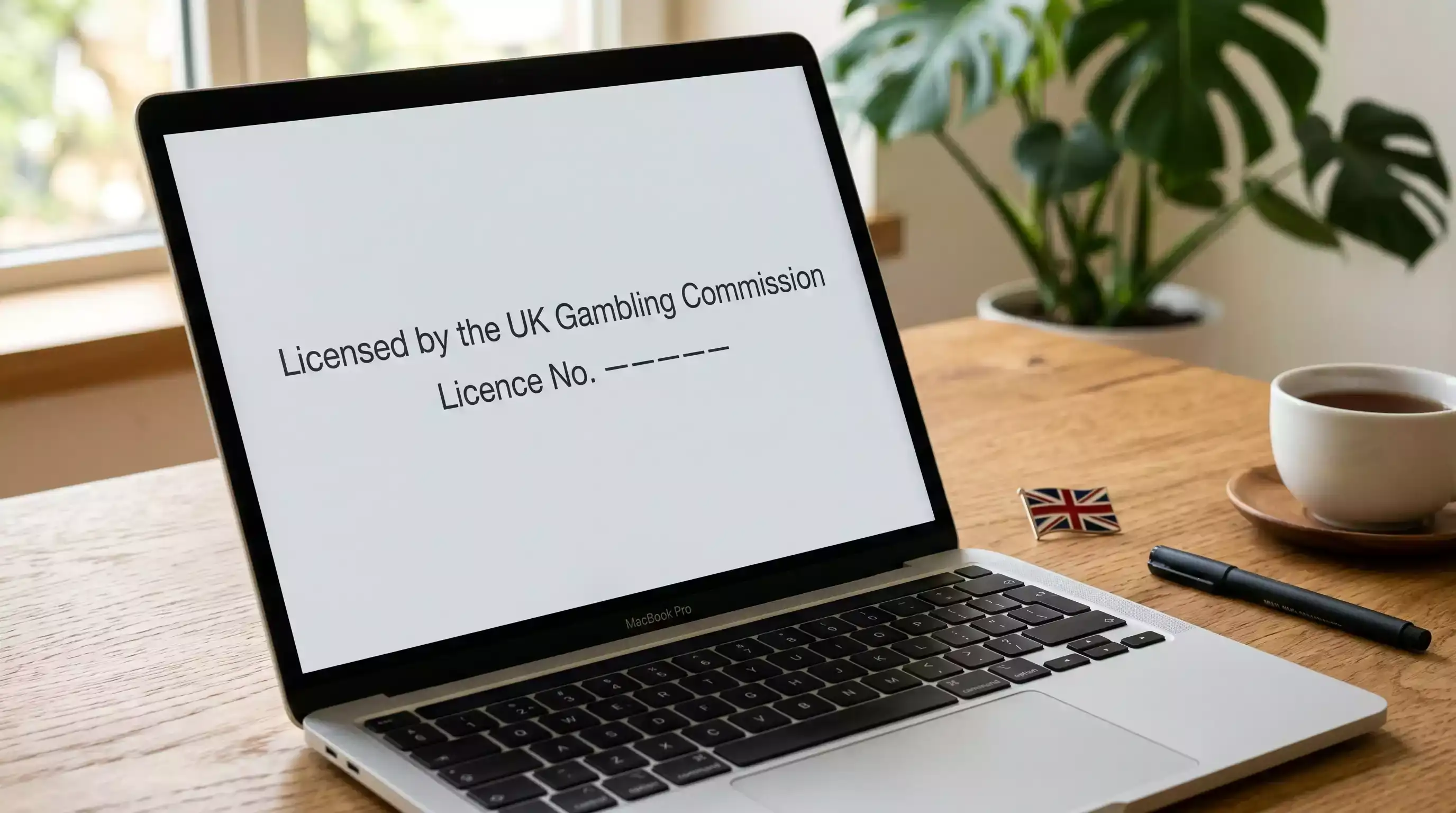 Close-up of a UK Gambling Commission licence number displayed in a bookmaker website footer